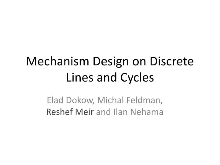 mechanism design on discrete lines and cycles