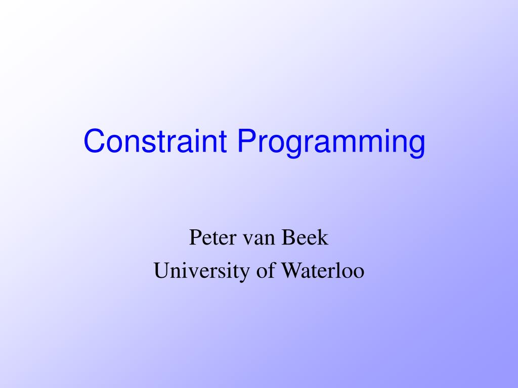 PPT - Constraint Programming PowerPoint Presentation, free download ...