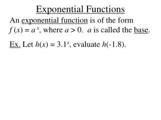 exponential functions
