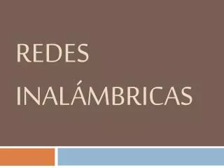 redes inal mbricas