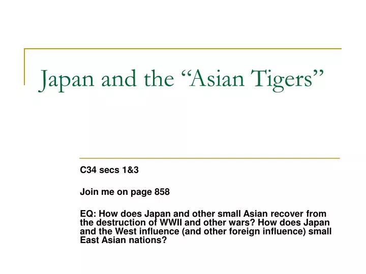 japan and the asian tigers