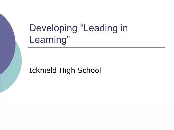 developing leading in learning