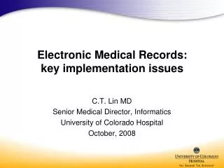 Electronic Medical Records: key implementation issues