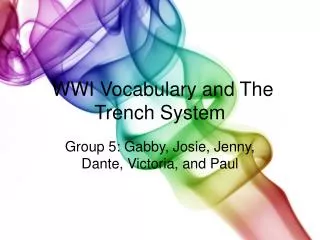 WWI Vocabulary and The Trench System