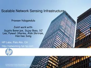Scalable Network Sensing Infrastructure