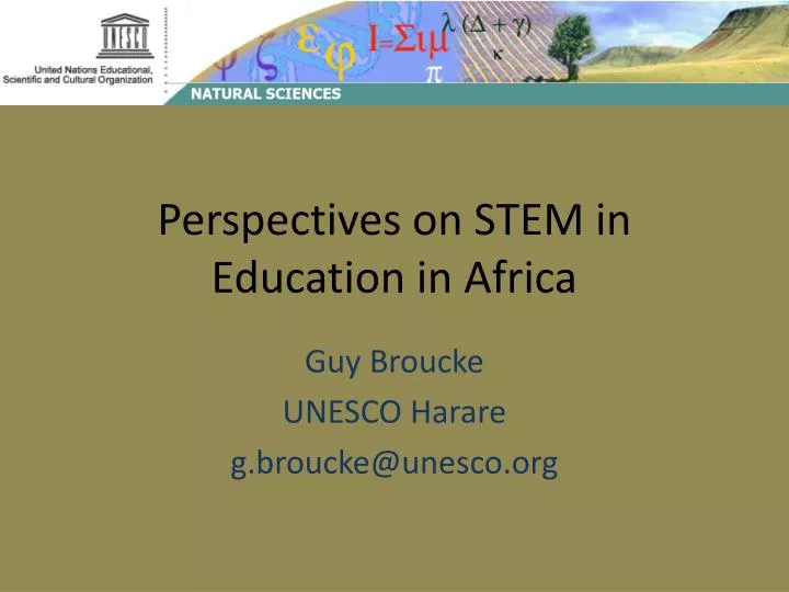 perspectives on stem in education in africa