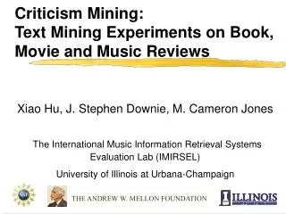 Criticism Mining: Text Mining Experiments on Book, Movie and Music Reviews