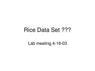 Rice Data Set ???