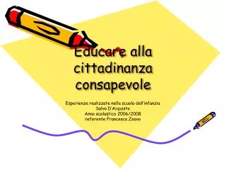 educare alla cittadinanza consapevole