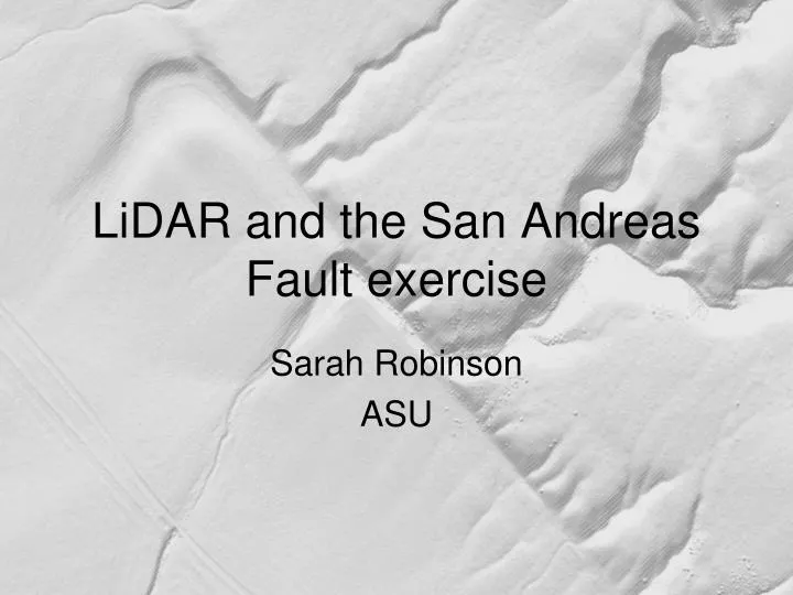 lidar and the san andreas fault exercise