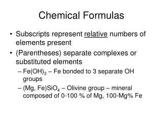 Chemical Formulas