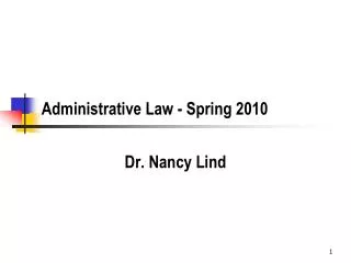 Administrative Law - Spring 2010