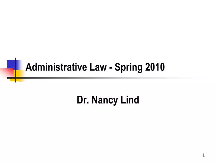 administrative law spring 2010