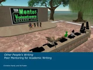 Other People’s Writing Peer Mentoring for Academic Writing