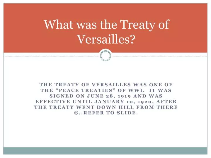 what was the treaty of versailles