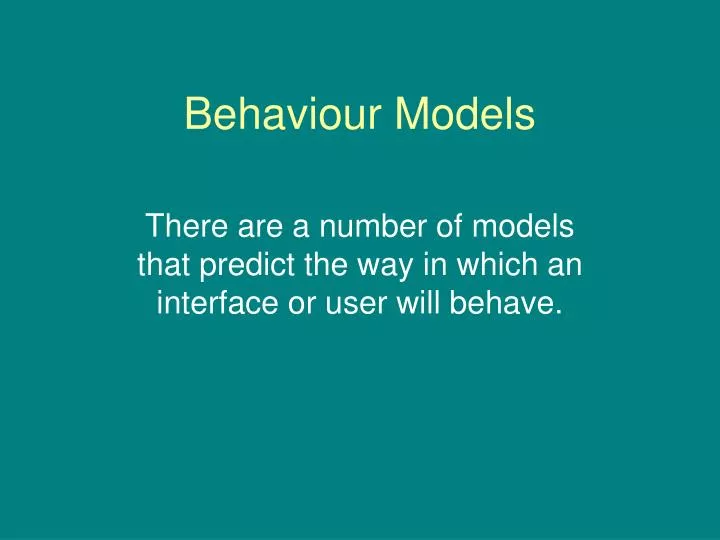 behaviour models