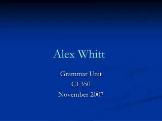 grammar unit ci 350 november 2007