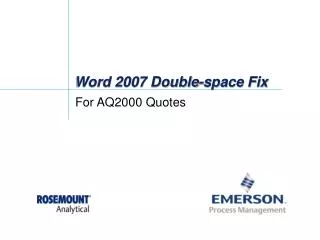 Word 2007 Double-space Fix