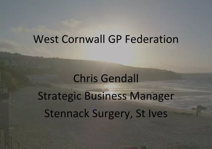 west cornwall gp federation