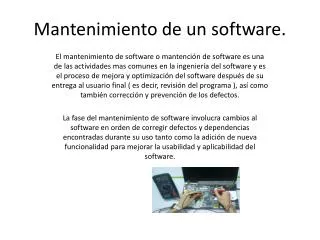 mantenimiento de un software