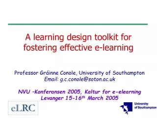 A learning design toolkit for fostering effective e-learning