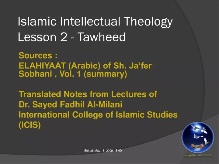islamic intellectual theology lesson 2 tawheed