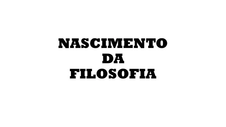 nascimento da filosofia