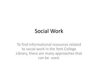 Social Work