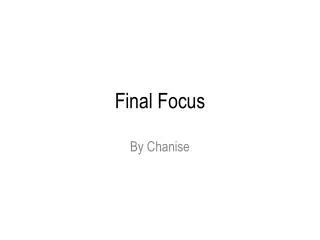 Final Focus