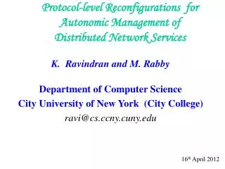 Protocol-level Reconfigurations for Autonomic Management of Distributed Network Services