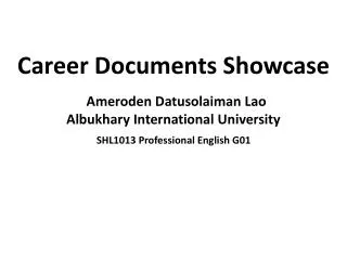 Career Documents Showcase