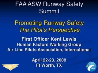 FAA ASW Runway Safety Summit