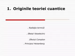 originile teoriei cuantice