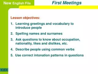 first meetings