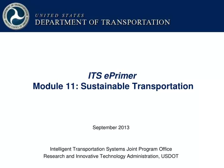 its eprimer module 11 sustainable transportation