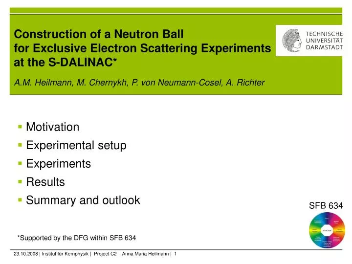 construction of a neutron ball for exclusive electron scattering experiments at the s dalinac