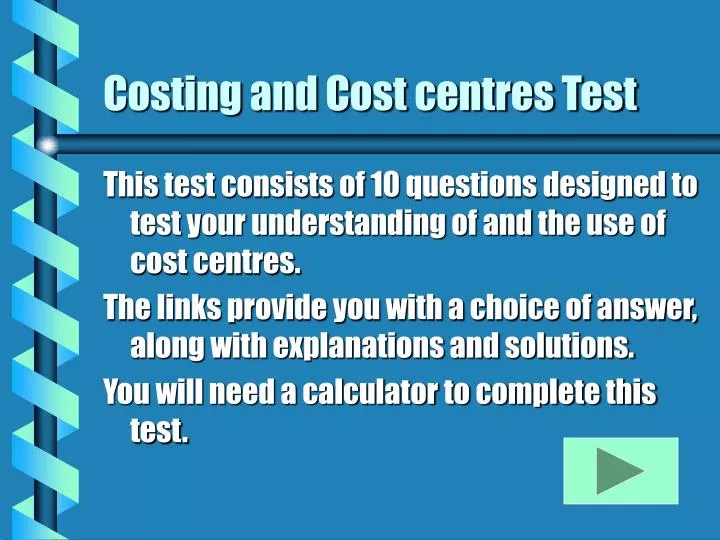 costing and cost centres test