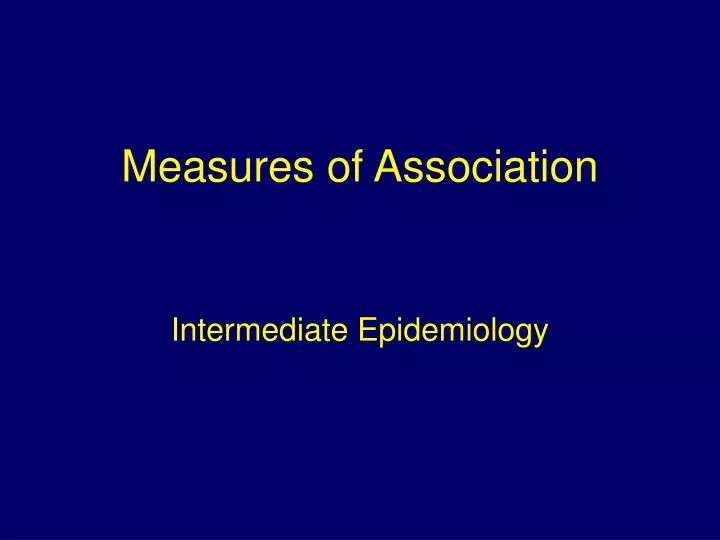 measures of association