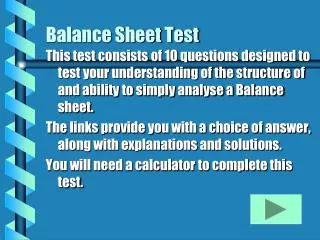 Balance Sheet Test