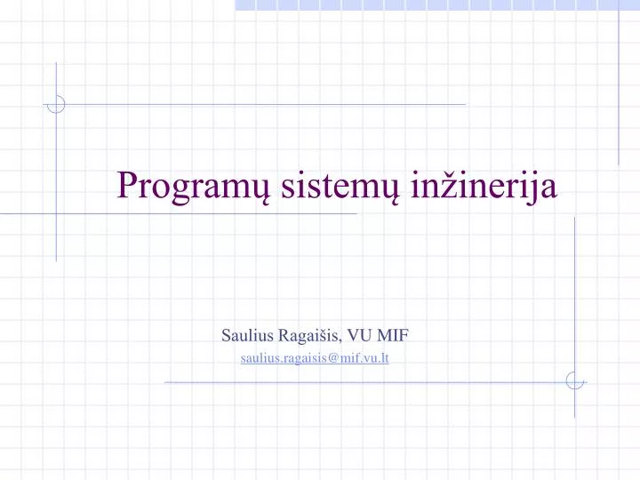 program sistem in inerija