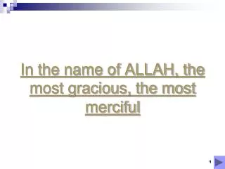 In the name of ALLAH, the most gracious, the most merciful