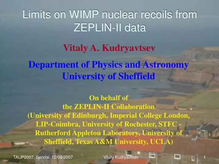 limits on wimp nuclear recoils from zeplin ii data