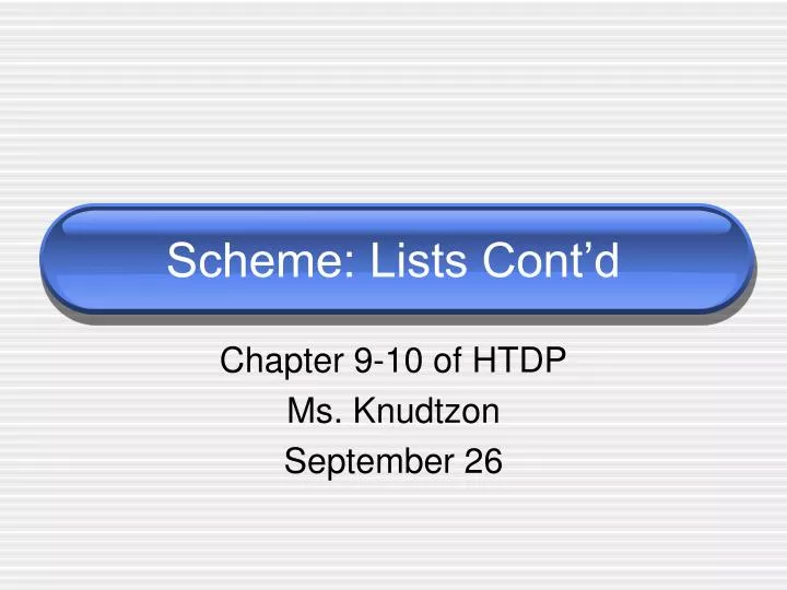 scheme lists cont d