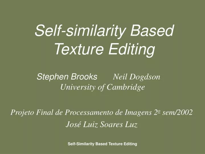 self similarity based texture editing