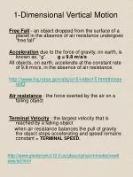 1-Dimensional Vertical Motion - slide 1
