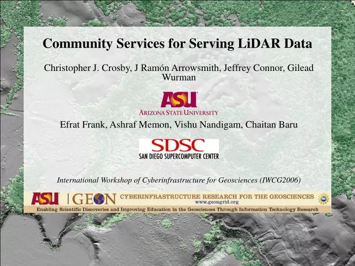 community services for serving lidar data