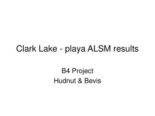 Clark Lake - playa ALSM results