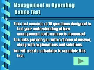 Management or Operating Ratios Test