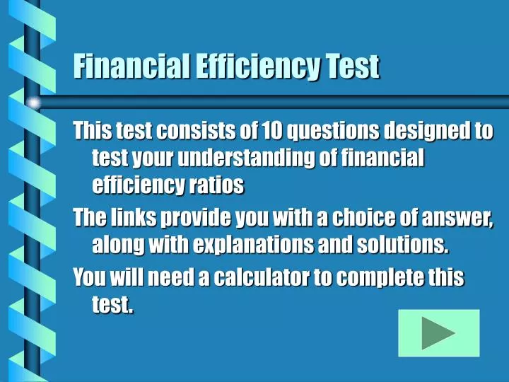 financial efficiency test