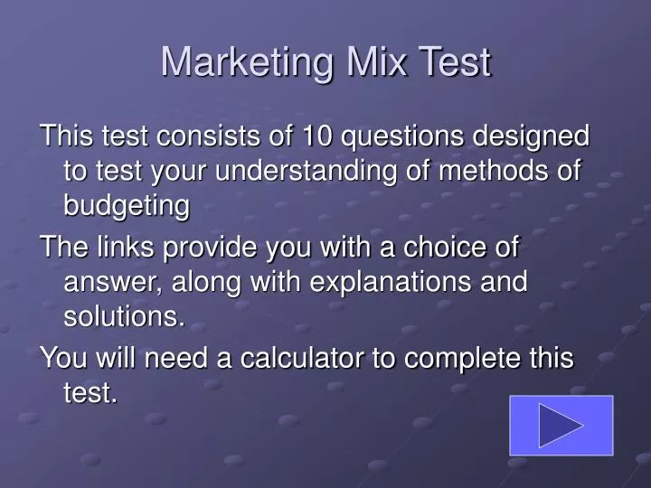 marketing mix test